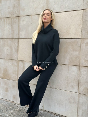 Roupa feminina Conjunto botôes preto | Iconik592