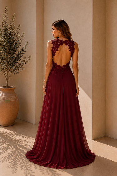 Vestido Any bordeaux