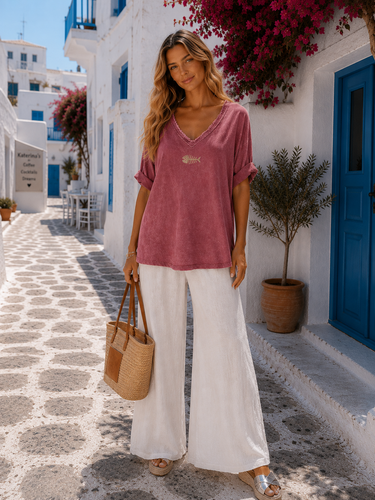 Tshirt fish rosa malva