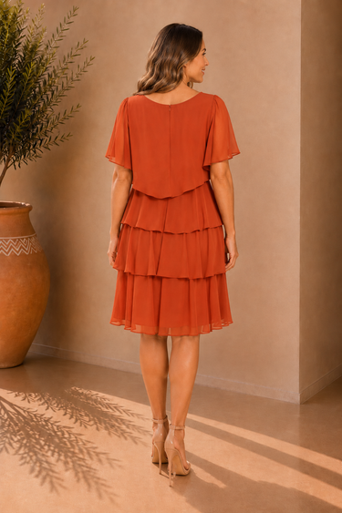 Vestido New Wave terracota