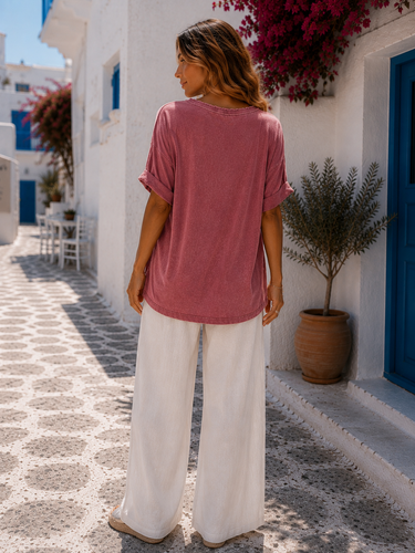 Tshirt fish rosa malva