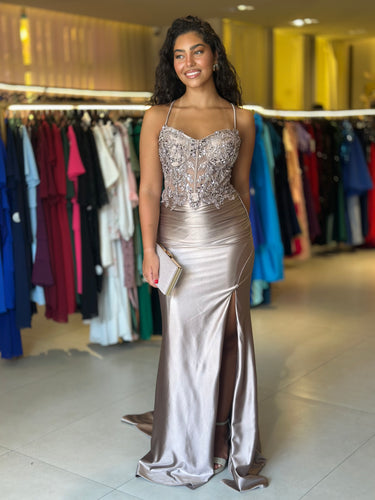 Vestido Ivy BEGE taupe