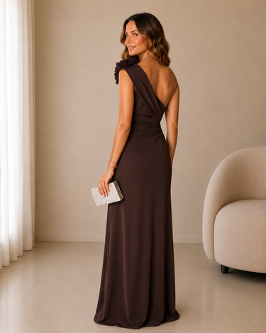 Vestido Dafne castanho
