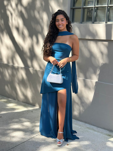 Vestido Madison azul petróleo