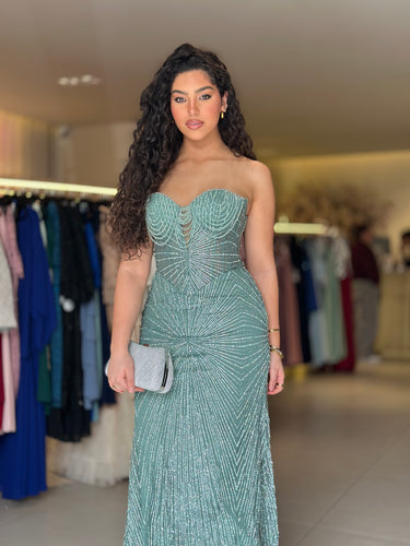 Vestido LORENA verde sage