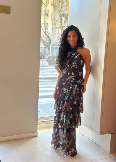 Vestido leny castanho
