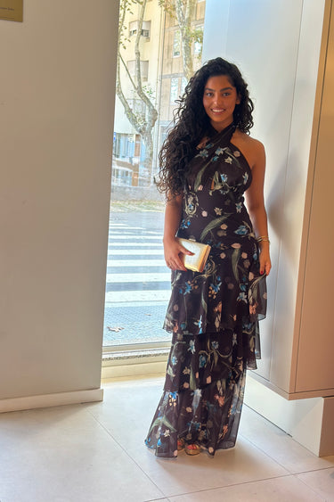Vestido leny castanho