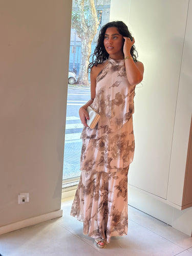 Vestido Rafaela bege
