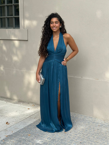 Vestido Liz azul petróleo