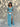 Vestido Wonderland XL verde água azulado
