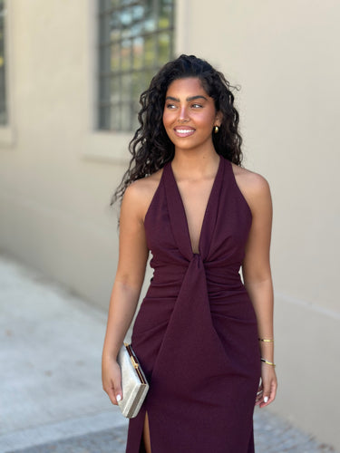 Vestido Katy bordeaux