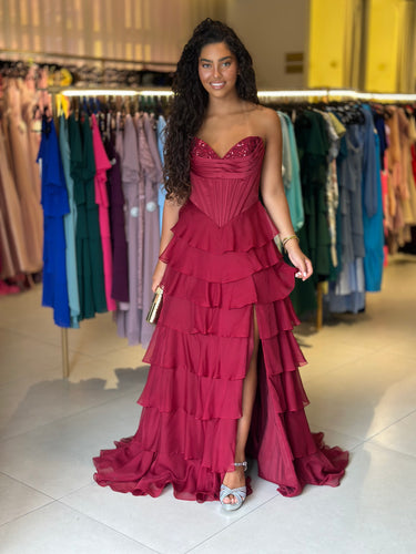 Vestido Dayana bordeaux