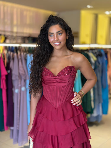 Vestido Dayana bordeaux