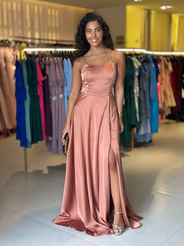 Vestido Solange terracota