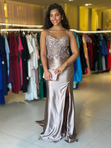 Vestido Ivy BEGE taupe