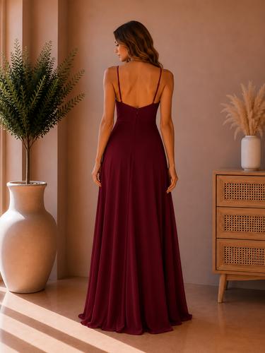 Vestido Dora bordeaux