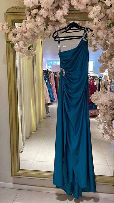 Vestido Vénus azul petróleo