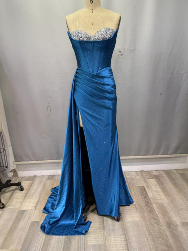 vestido Gisele azul petrÓleo