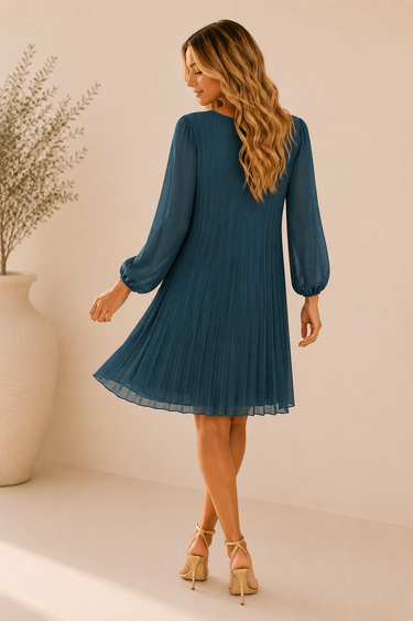 Vestido Elys azul petróleo