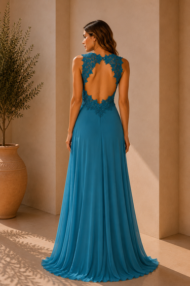 Vestido Any azul turquesa
