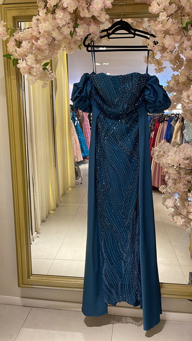 Vestido Gabriela azul petróleo