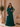 Vestido de cerimónia Juliana Curve XL verde com decote em V e mangas fluidas