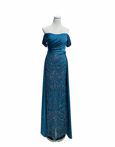 Vestido Aurora azul petróleo