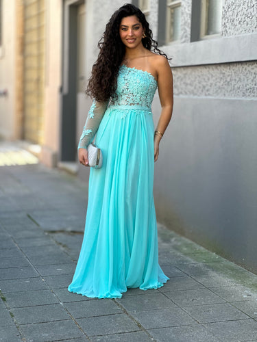 Vestido DALILA AZUL TURQUESA