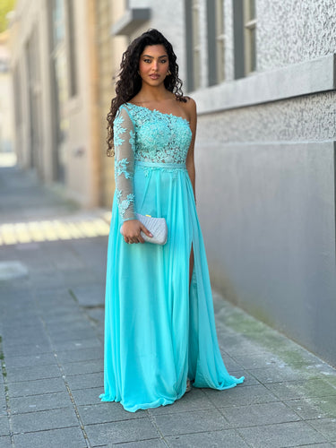 Vestido DALILA AZUL TURQUESA