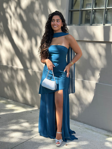 Vestido Madison azul petróleo