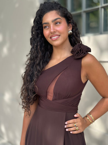 Vestido Lara castanho