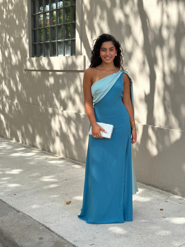 Vestido Marah azul petróleo