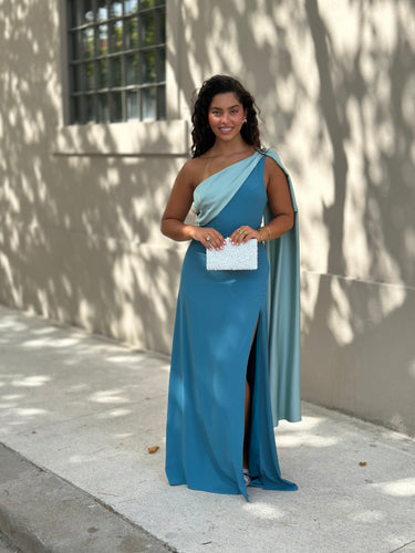 Vestido Marah azul petróleo