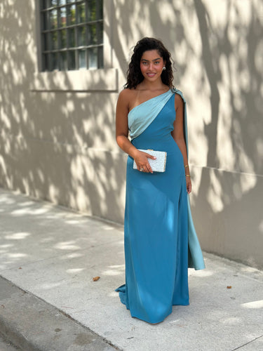 Vestido Marah azul petróleo