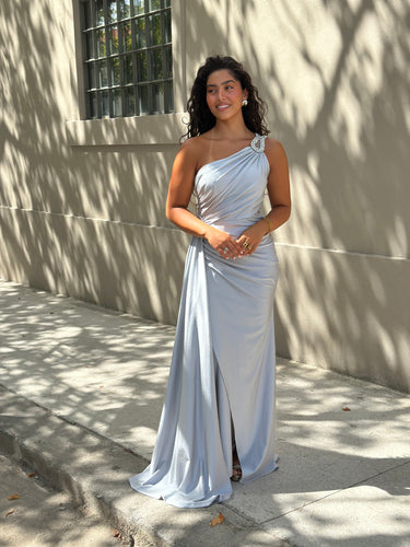 Vestido Vénus cinza prata