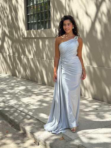 Vestido Vénus cinza prata