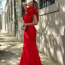 Vestido Hailey vermelho, de cerimónia