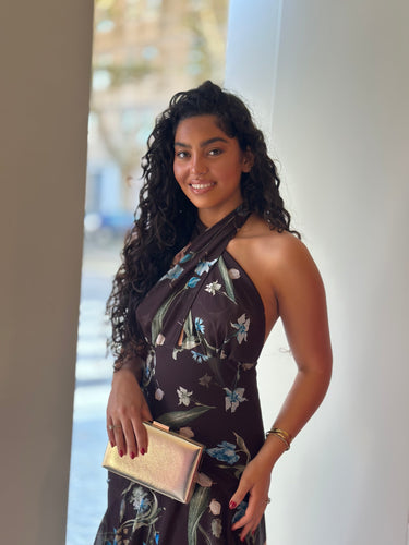 Vestido leny castanho