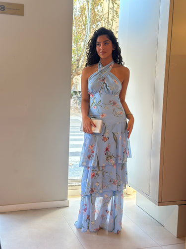 Vestido leny azul claro