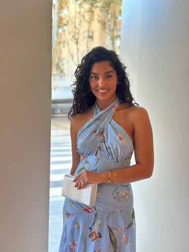Vestido leny azul claro