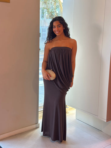 Vestido Ginny castanho