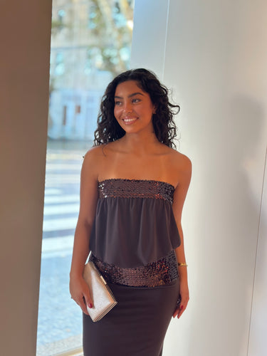Vestido Becky castanho