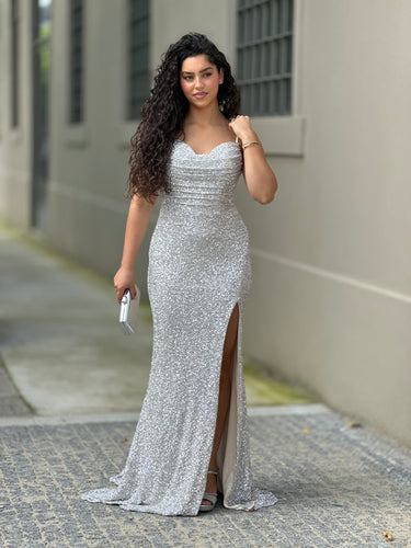 Vestido Anita prata