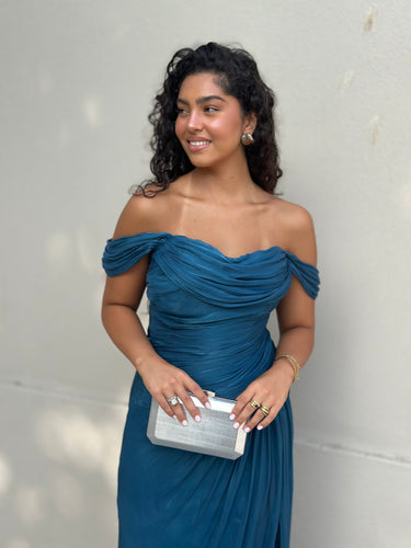 Vestido Yasmin azul petróleo