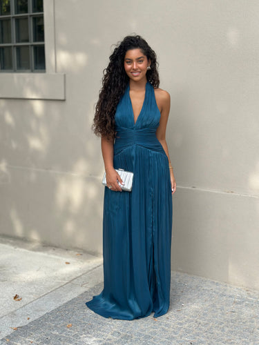 Vestido Liz azul petróleo