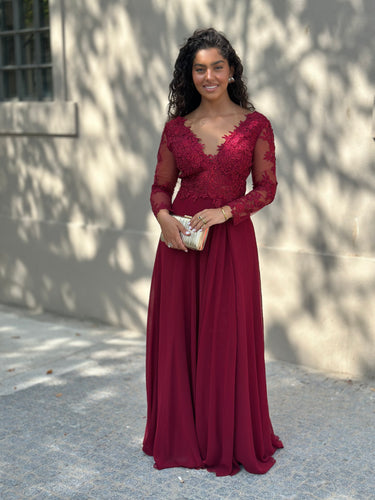 Vestido Wonderland Bordeaux