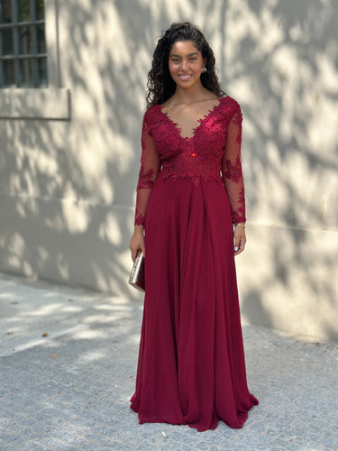 Vestido Wonderland Bordeaux