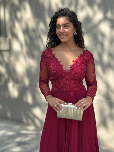 Vestido Wonderland Bordeaux