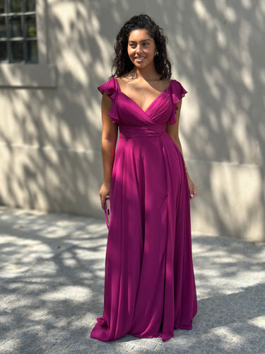 Vestido Raquel rosa malva