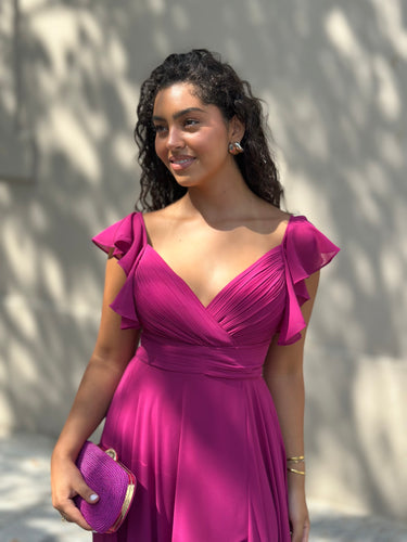 Vestido Raquel rosa malva